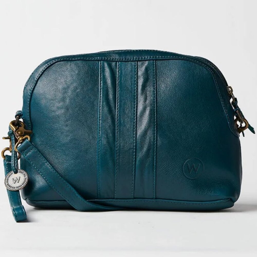 Gorgeous Blue Leather Crossbody Purse (Wanderers)
